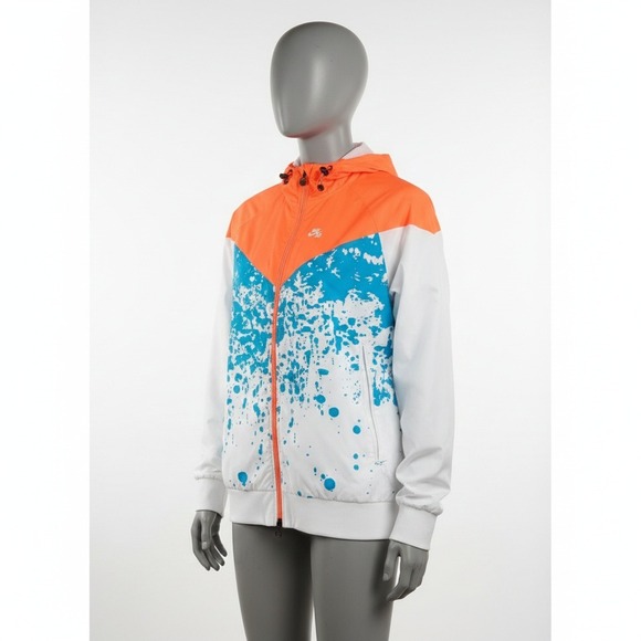 Nike Andre Agassi Challenge Court Windbreaker Jacket Neon Paint Splatter XL‎ 90s - Picture 2 of 13